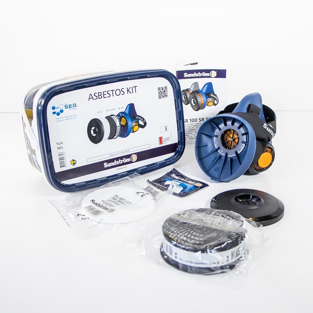 Sundstrom half face asbestos respirator kit contents